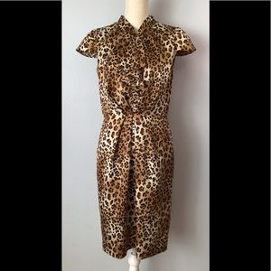 Tahari Arthur S Levine Animal Print Dress No Belt